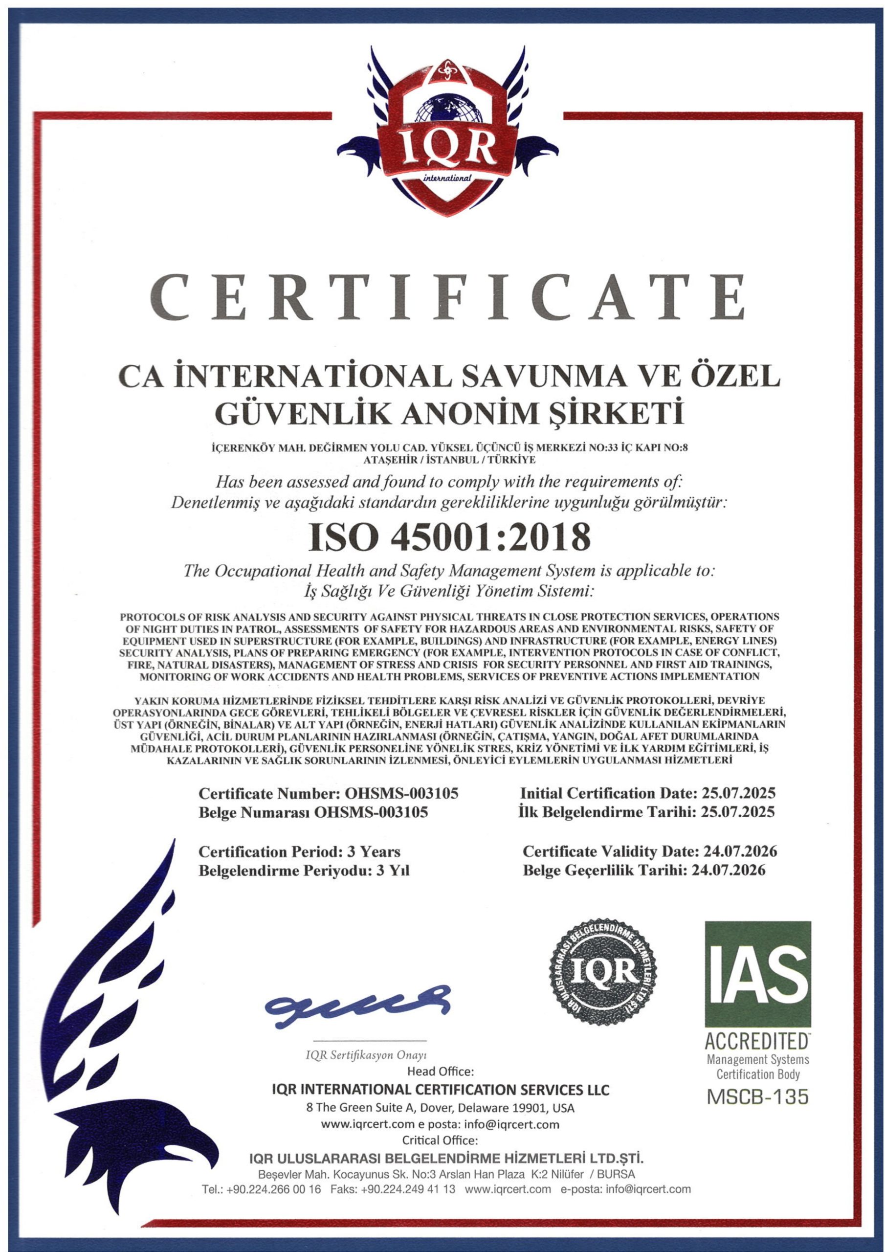 ISO 45001: İş Sağlığı ve Güvenliği Yönetim Sistemi