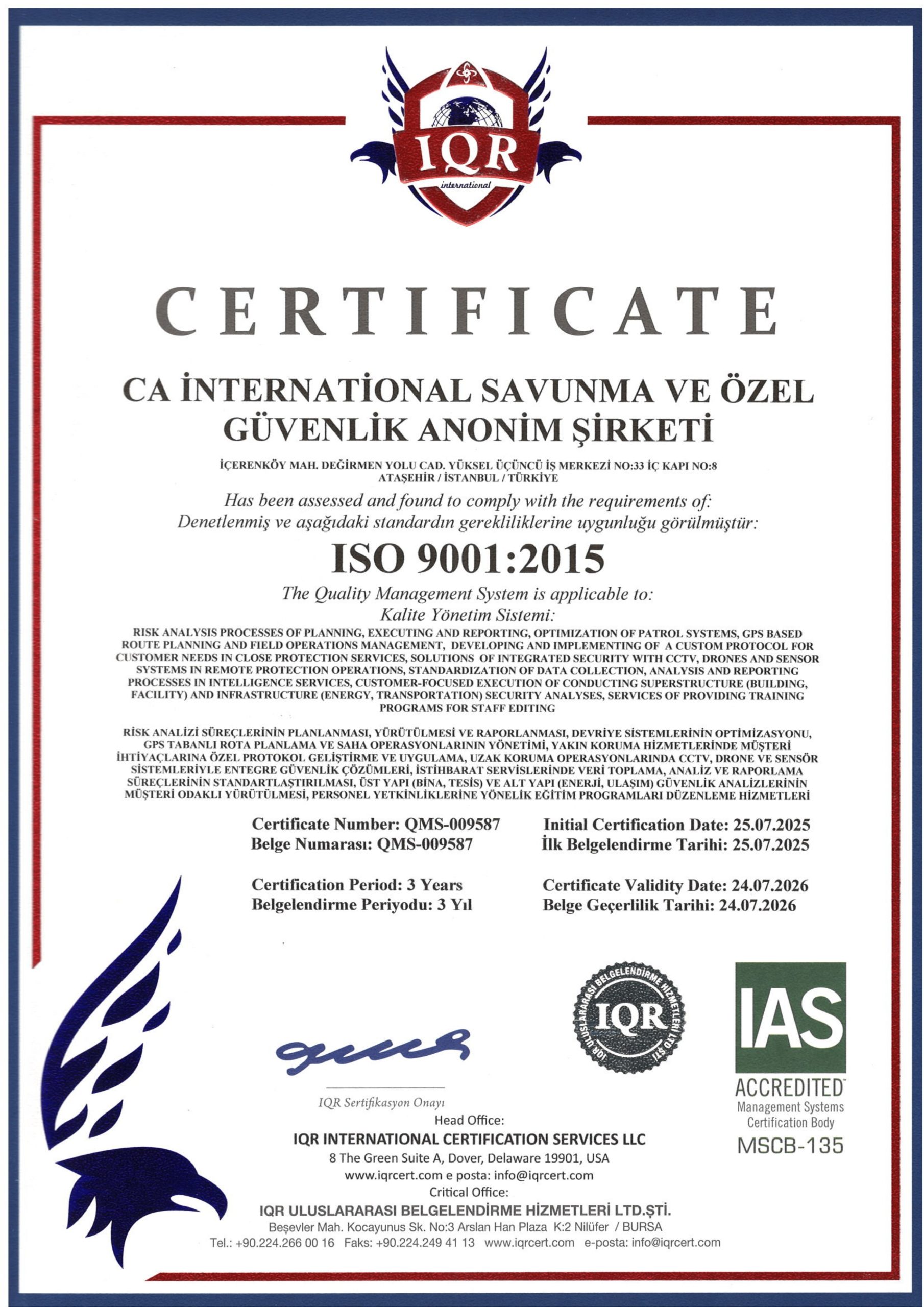 ISO 9001: Kalite Yönetim Sistemi